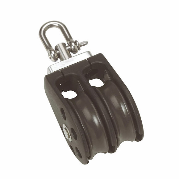 Barton Size 1 30mm Plain Bearing Pulley Block Double w/Swivel [N01230]